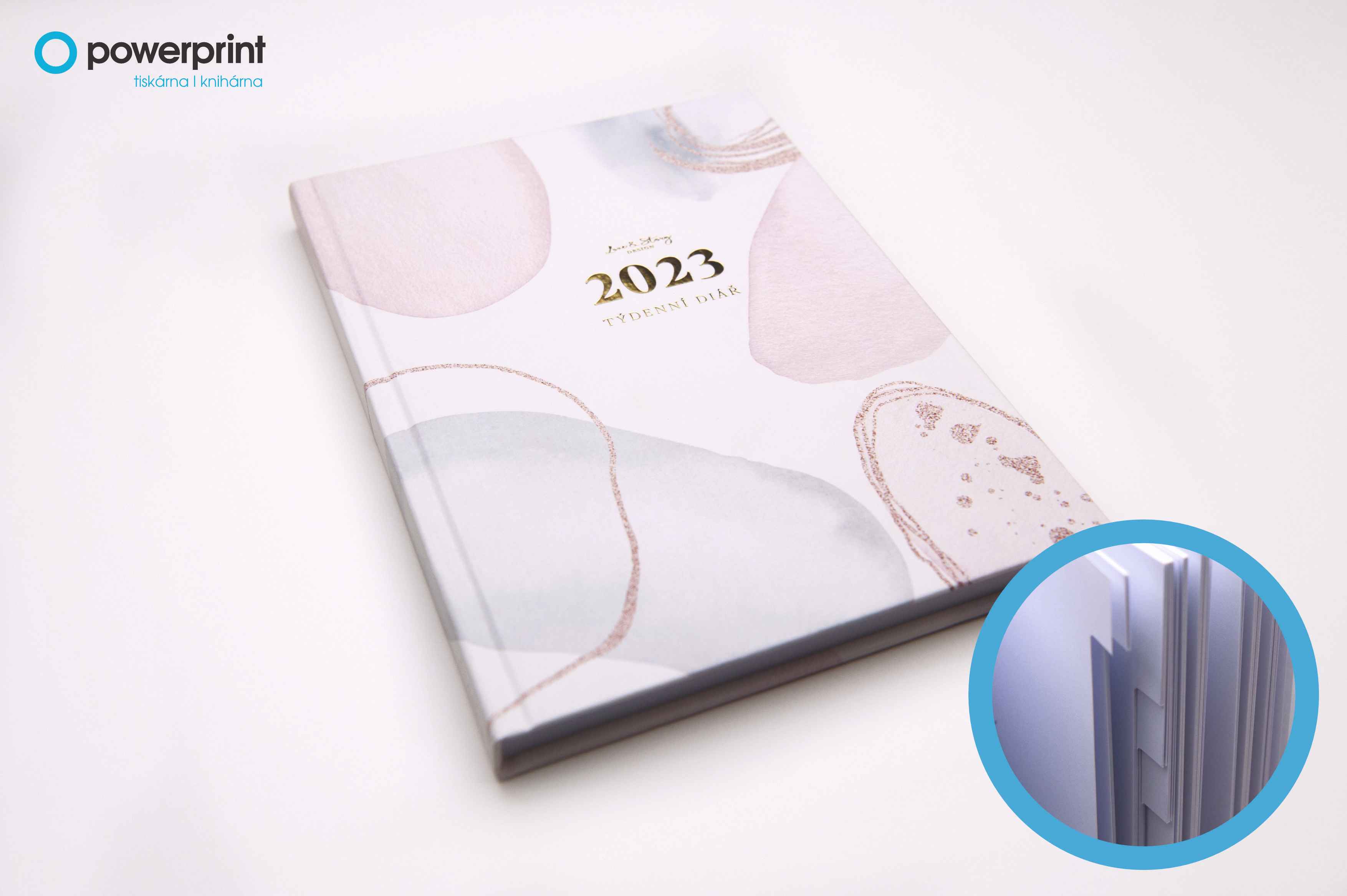 Vnitřní uspořádání diáře s kalendáriem