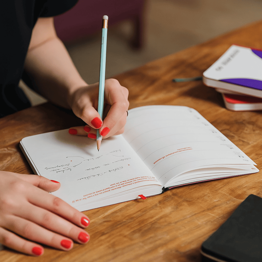 Vnitřní uspořádání diáře s kalendáriem