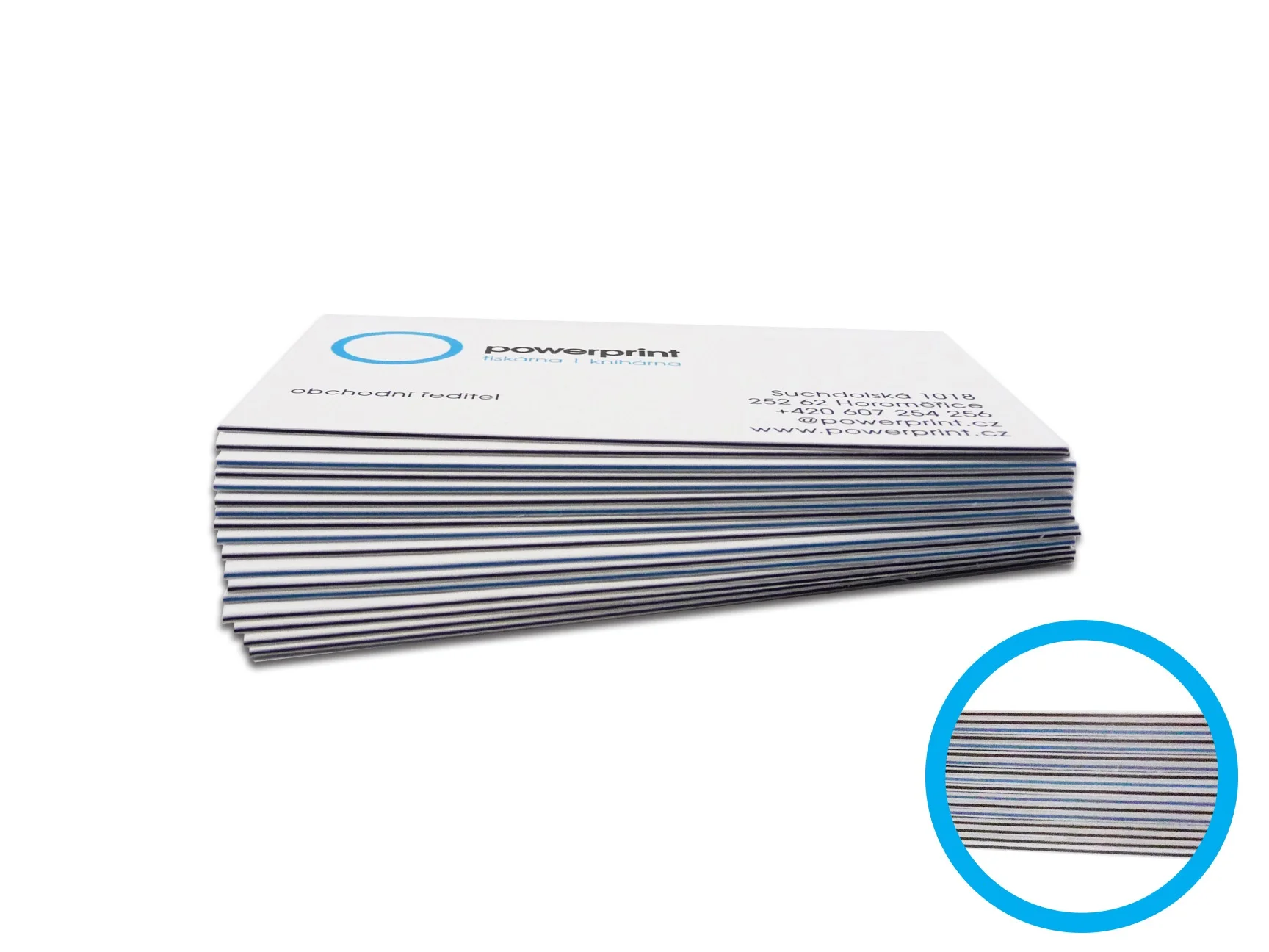 Detail sendvičové vizitky 